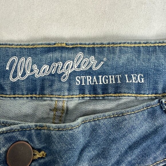 Wrangler Womens Straight Leg Medium Wash Denim Jeans Size 19 X 34 New - Picture 4 of 6